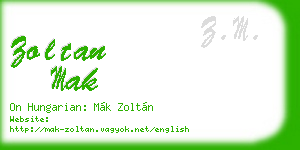 zoltan mak business card