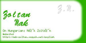 zoltan mak business card